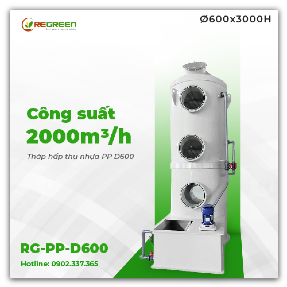 Tháp Đệm Hấp Thụ Nhựa PP D600